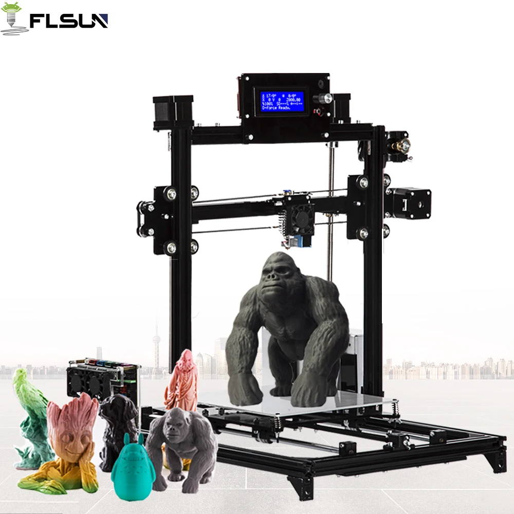 Flsun 3d принтер presia автоматический уровень DIY 3D-принтер набор все металлические рамки двойные Z моторы Подогрев кровати Поддержка 3d принтер