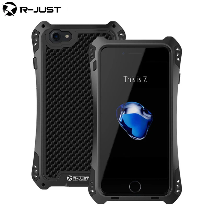 

R-JUST 360 Shockproof Phone Case Aluminum Metal+Glass+Silicone On For iphone 5s/5 S/SE/6/6s/6 s/7/8/X/XR/XS MAX 64/128 GB Coque