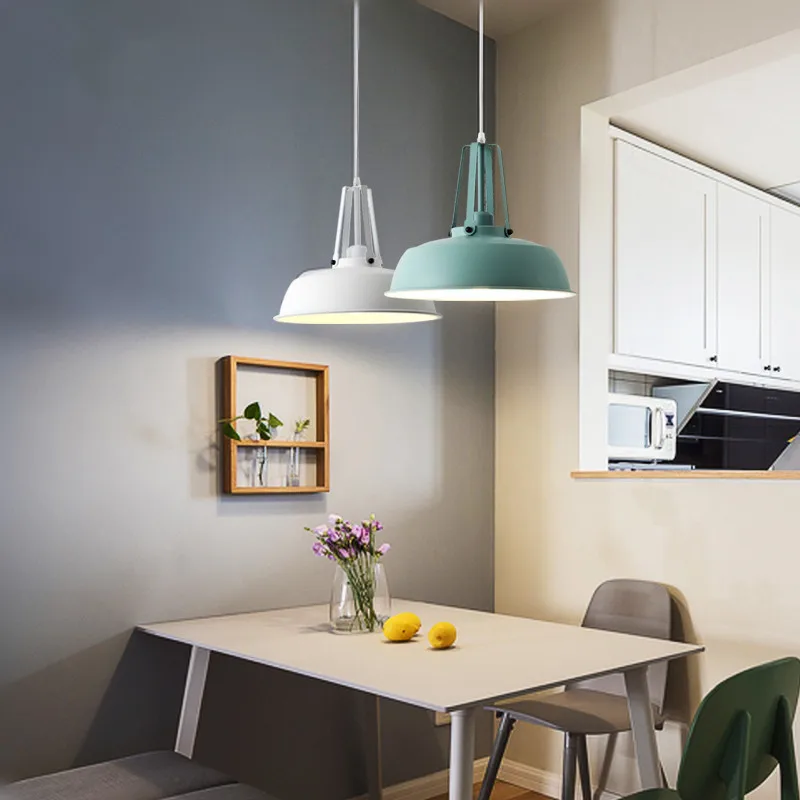 

Nordic design led pendant lamp minimalism Matte metal luminaires dining room light fixture foyer/loft/kitchen e27 led hanglamp