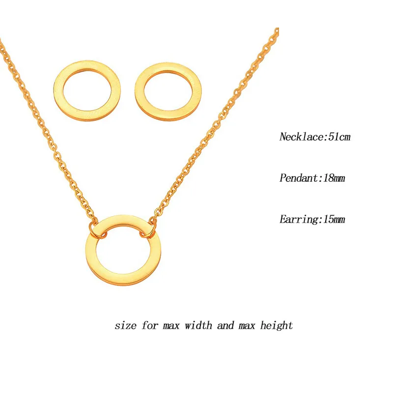 Baoyan, простой набор ювелирных изделий из нержавеющей стали 316L, полый круглый круг, ювелирные наборы, золото, серебро, цвет, Свадебные Ювелирные наборы для женщин