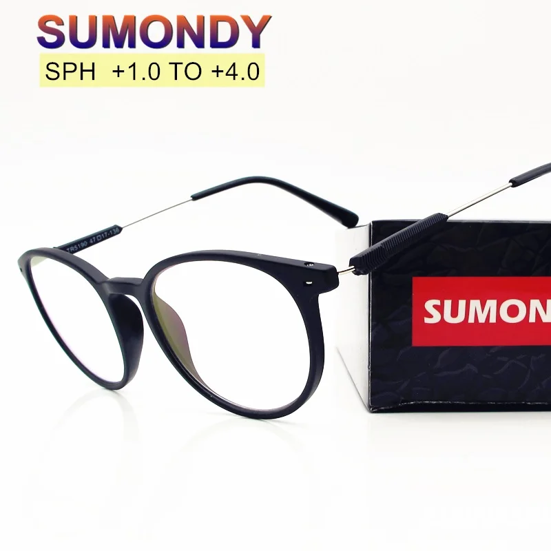 SUMONDY High End TR90 очки для чтения диоптр+ 1,0 1,5 2,0 2,5 3,0 3,5 4,0 Женщины Мужчины Анти-усталость Пресбиопия очки R137