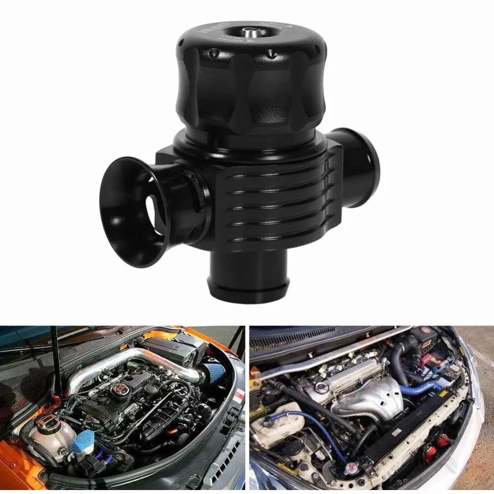 25 мм автомобиль двойной регулируемый турбо предохранительный клапан поддельные дампа BOV звук симулятор комплект черный