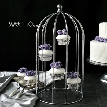 

Silver Birdcage cupcake stand wedding table candy bar party supplier dessert display decorating tools