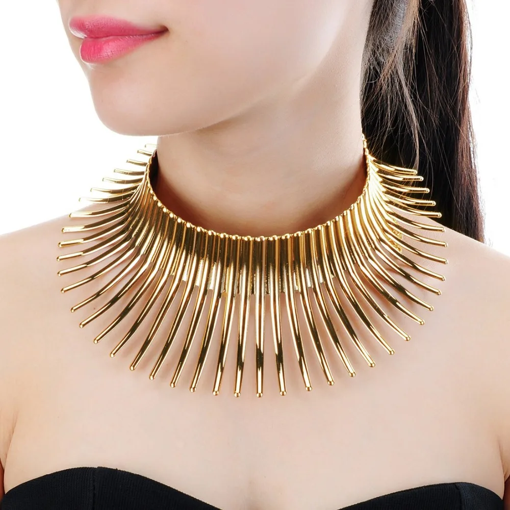 NABROJ Chunky Gold Statement Necklaces Costume Jewelry