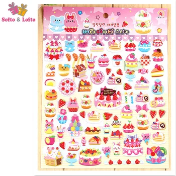 

2 big sheets sweet cake love heart 3D foam stickers party supplies decorations gift children game toys girls princess play house