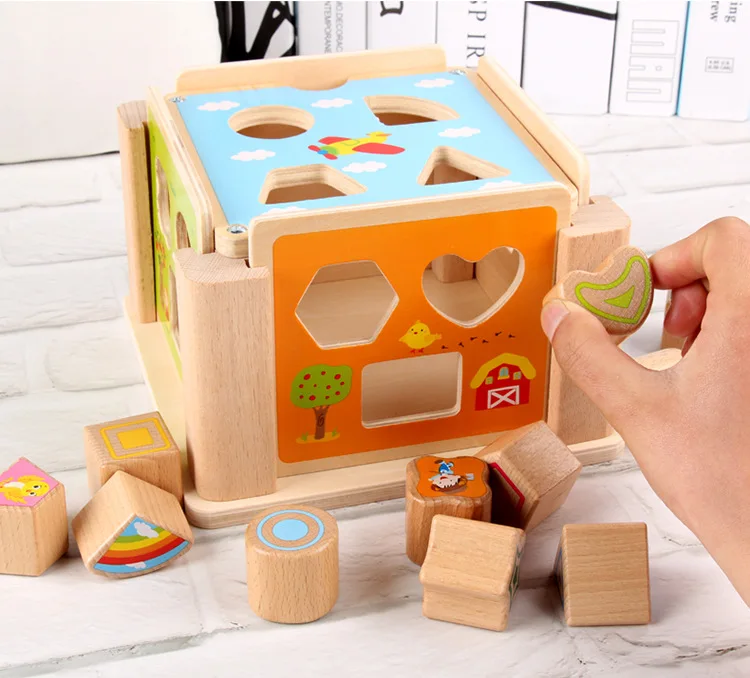 Деревянный многоцелевой интеллектуальная коробка деревянные игрушки для детей Eduaction обучающая игрушка Multi Форма соответствия сортировщик