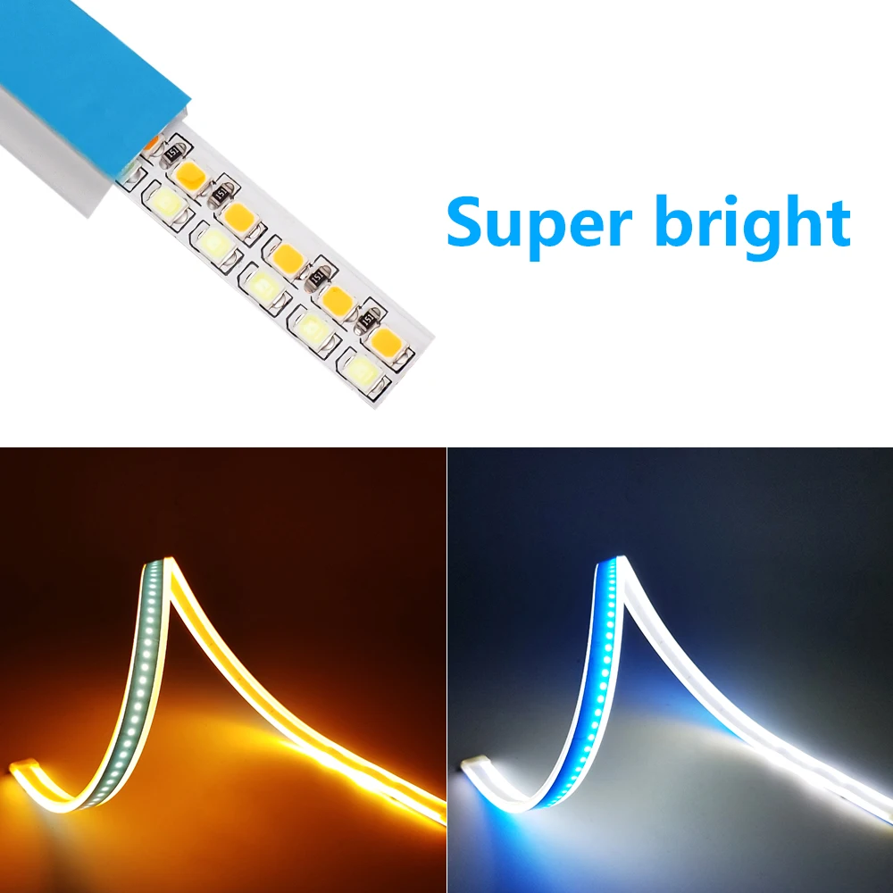 

2Pcs Car Daytime Running Light Headlight for Land Rover DISCOVERY 5 4 3 2 Defender Freelander Flowing LED DRL Strip Signal Lamp