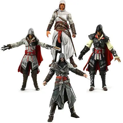 

Free shipping 7inch ASSASSINS CREED 1 2 3 generation Ezio Altair Hartel PVC Action Figures Model collection toy