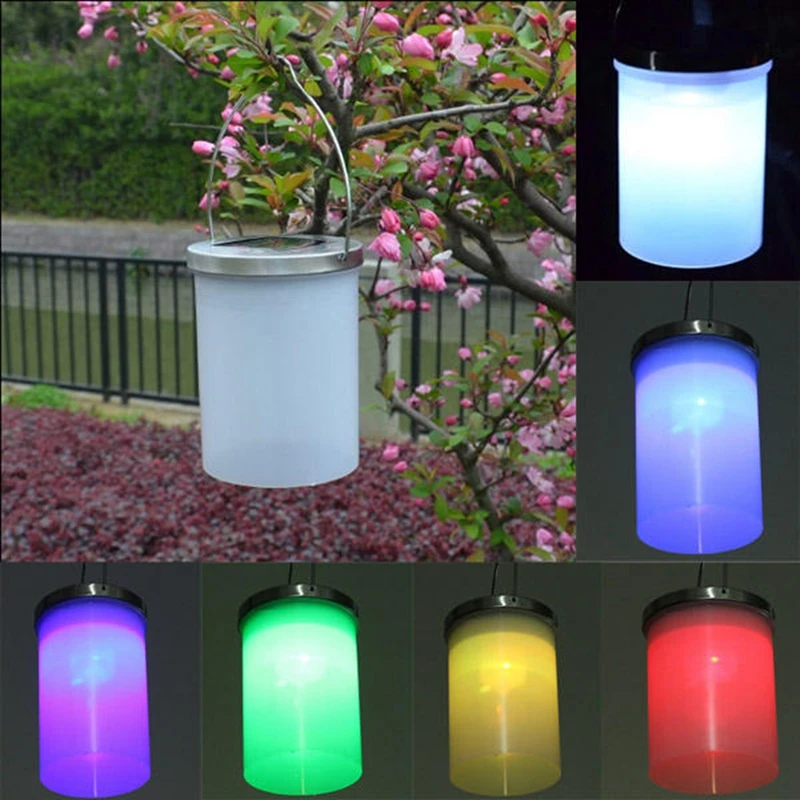

Solar Power Hanging Cylinder Lanterns LED Landscape Path Yard Garden Outdoor Patio Holidays Light Lamp Path waterproof Lights