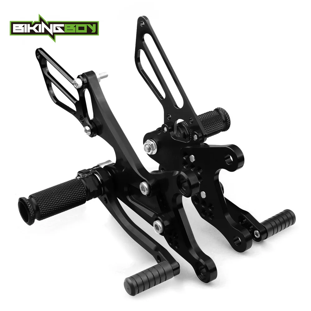 

BIKINGBOY For Kawasaki Ninja ZX6R 05 06 07 08 09 10 11 12 ZX-6R ZX6-R Rearsets Foot Pegs Footrests Rear Sets Adjustable Black