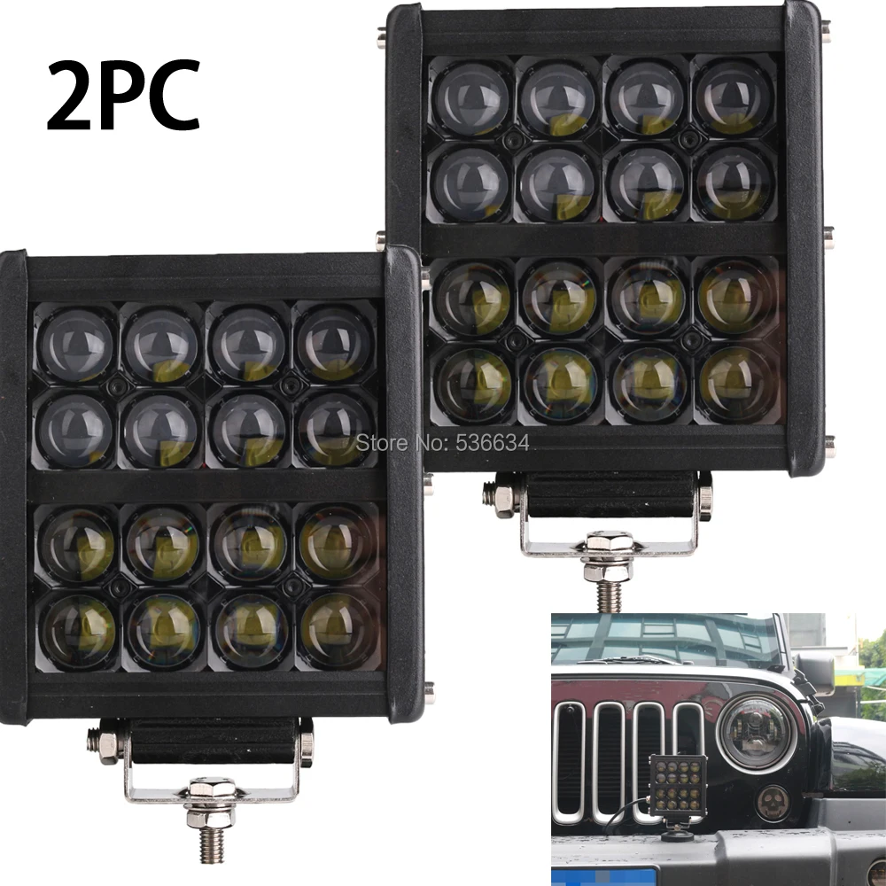 

48W Square LED Work Lights Driving Off Road for Truck 4x4 Tractor Heavy Duty UTV ATV Boat Jeeps, SUV, ATV, UTV, 4 x 4, Sand rail
