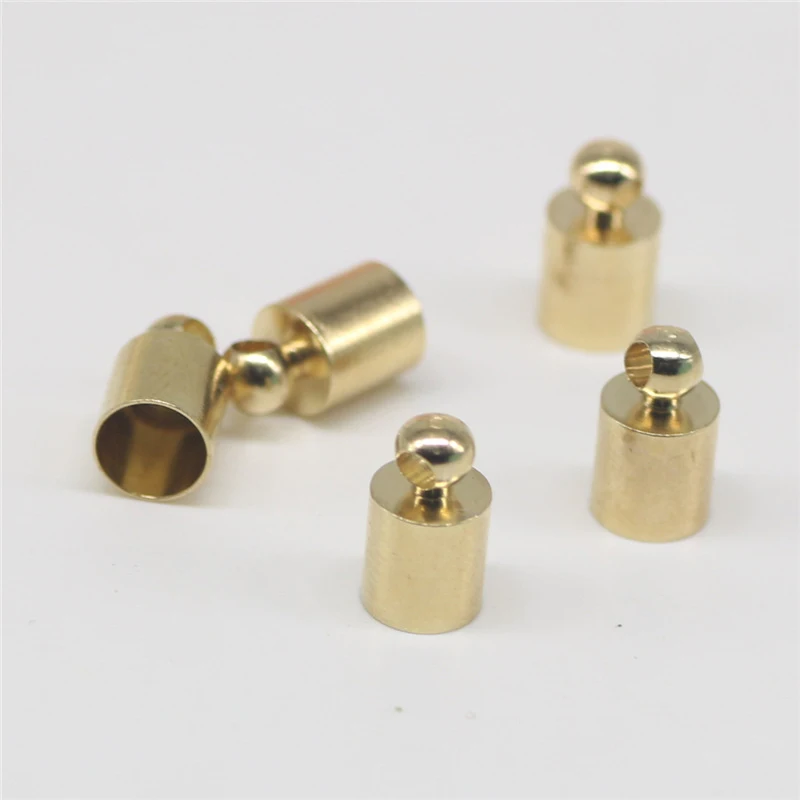 

50pcs/lot Out Size 4mm 5mm 6mm 7mm 8mm Gold Rhodium Copper End Bead Caps Pendant Connectors Bail Caps for DIY Jewelry Making