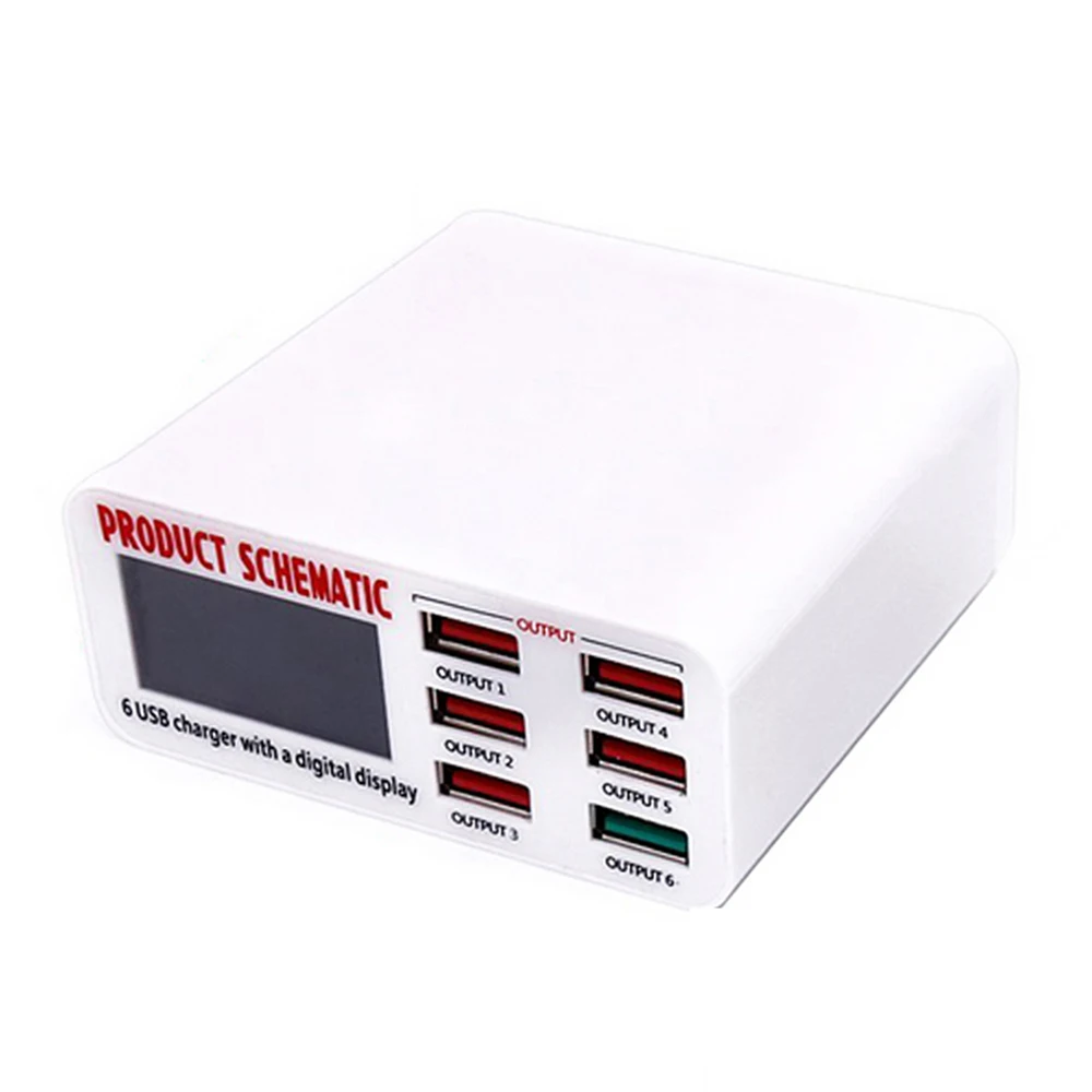 Beste Quick Charge 3.0 6 Poort 8A USB Desktop Charger Adapter Hub Multi Port USB (EU Plug)
