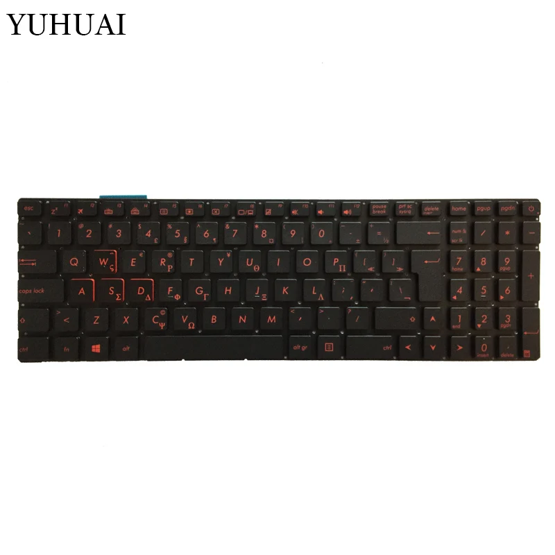Греческий красная подсветка клавиатуры ноутбука для ASUS GL552 GL552J GL552JX GL552V GL552VL GL552VW N751 N751J N751JK N751JX G551VW