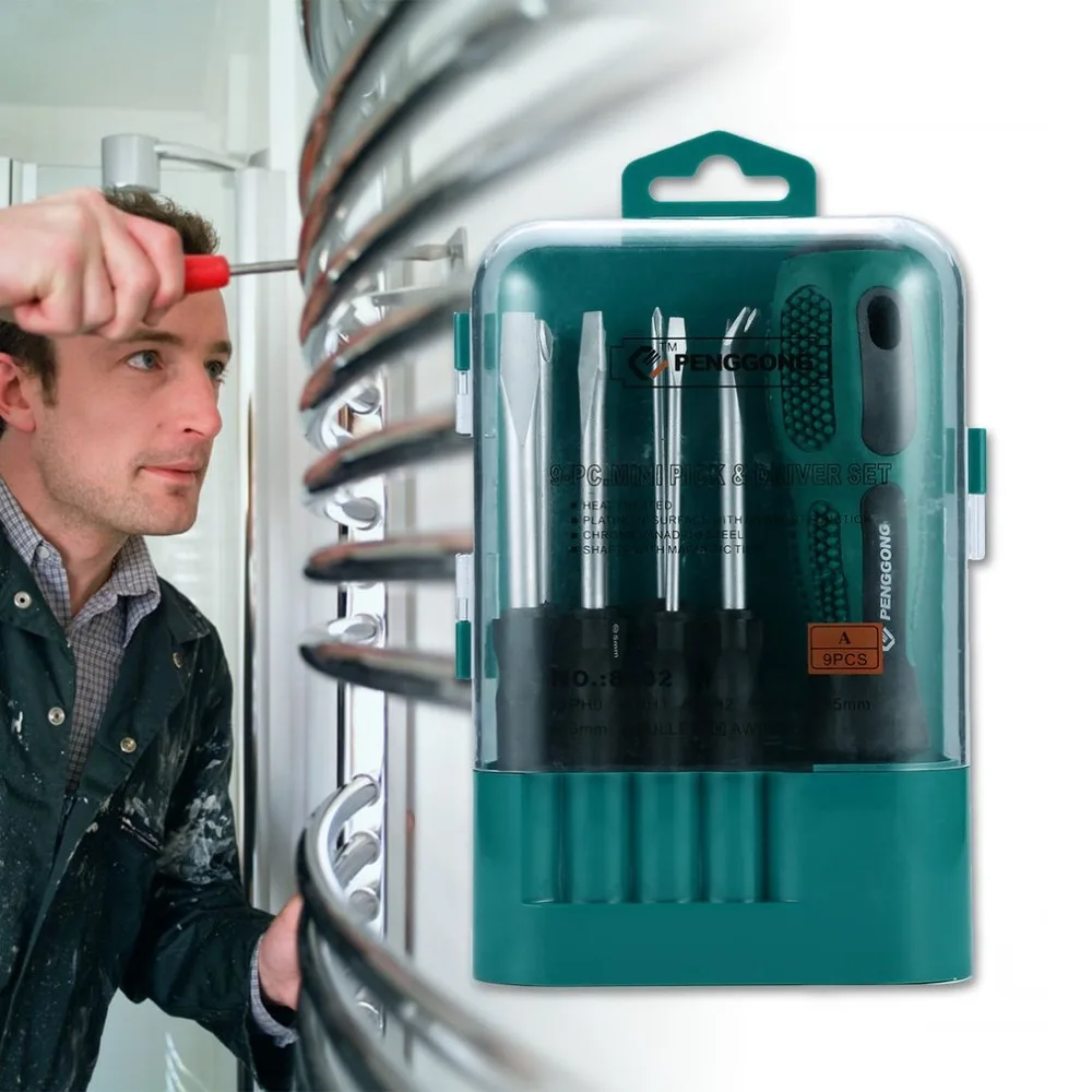 Portable High Quality Precision Screwdriver 9 in 1 Tool Kit Magnetic Set Ergonomic Design for Technicians Repair | Инструменты