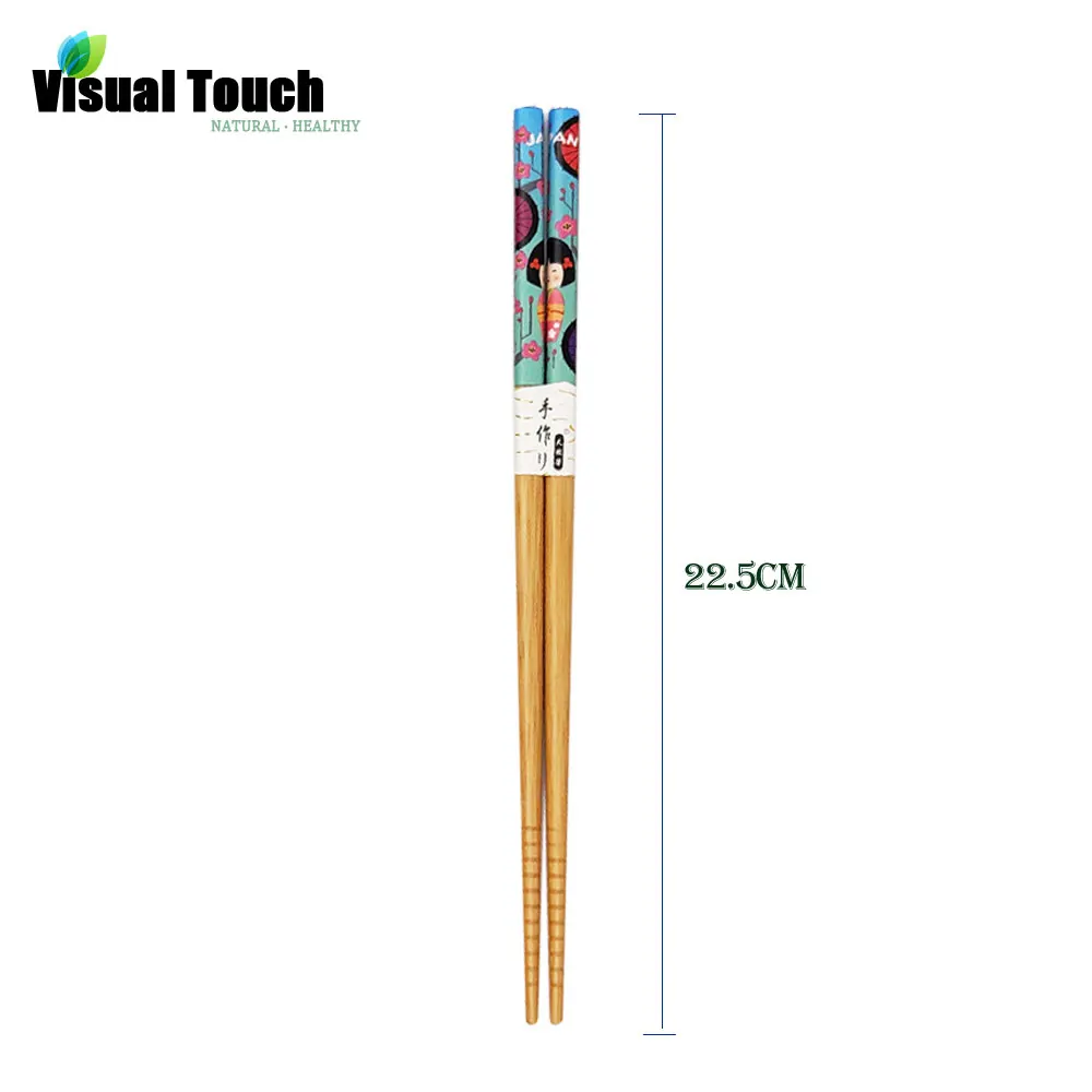 Визуальный сенсорный 5 пар Lucky Cat экологические бамбуковые палочки для еды ручной работы деревянные палочки для суши японский стиль