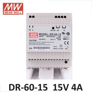 

Meanwell Din Rail 15V 60W Power supply Single output 4A 15V 60W din rail switching power supply 85-264VAC input