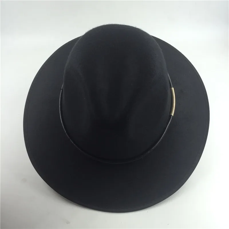Новая Винтажная Мода унисекс для мужчин и женщин Bad shape Fedora Шляпа Дерби Трилби черные войлочные джазовые шляпы с полиуретановой веревкой