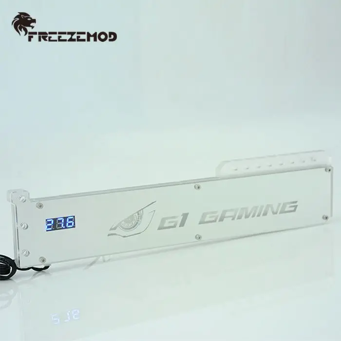 FREEZEMOD видеокарта кронштейн температурный дисплей двойной зеркальный эффект скользящий модуль Держатель VGA для ПК кулер для воды. XKZJ-WD