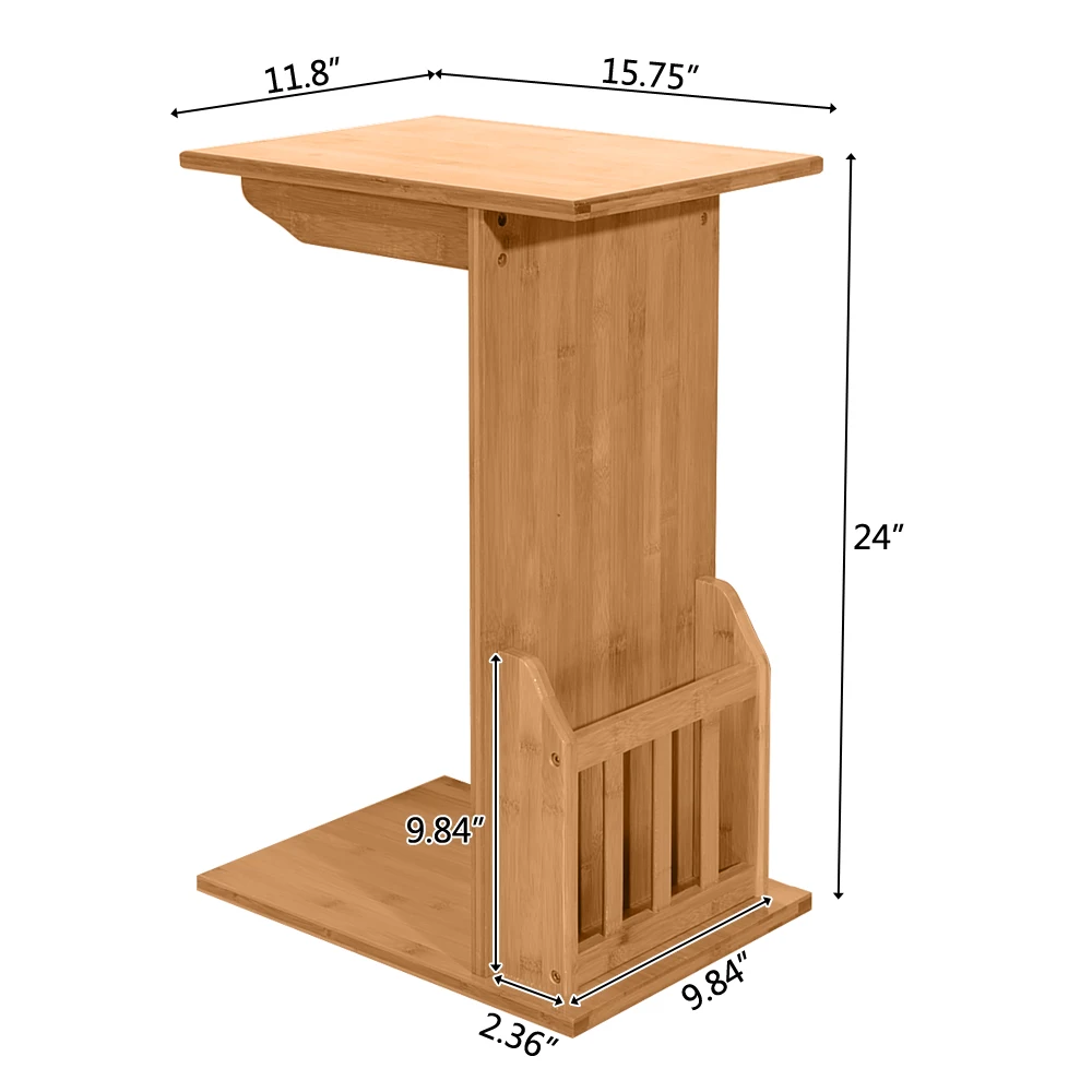 L-shaped Sofa Side Coffee Table Basse Tea Table Bamboo Color Side Tables 40*30*61cm