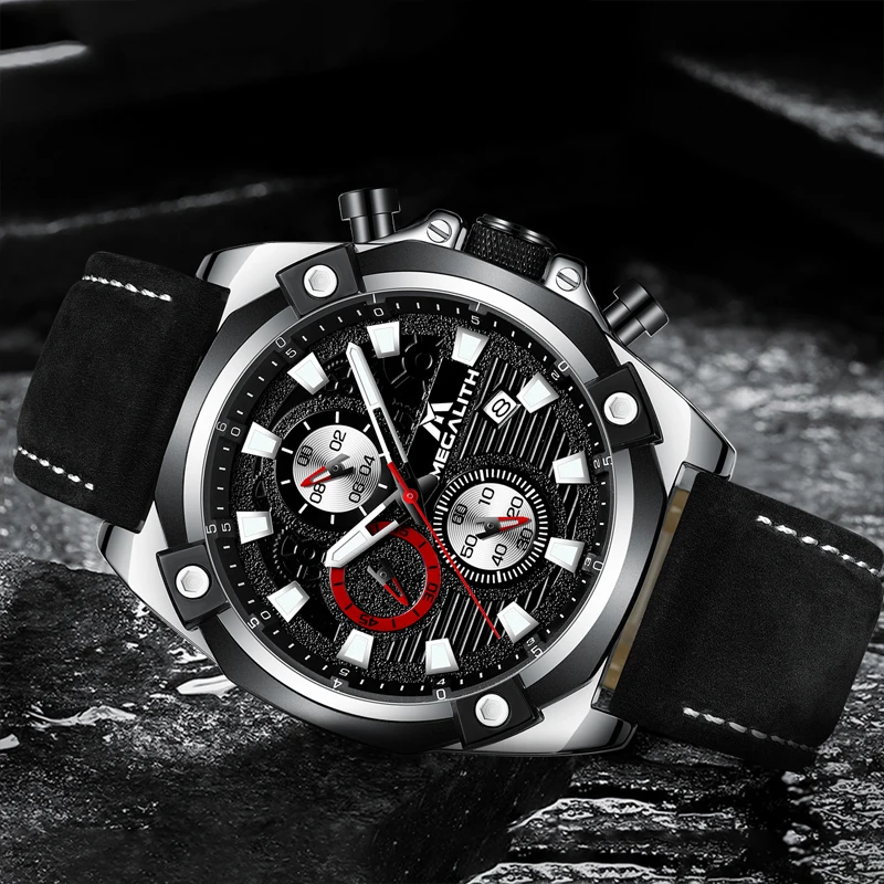 

MEGALITH 2019Mechanical Men Watches Waterproof Gift Alloy Hot Sale Watch Timer Timing Quartz Sport Watches For Man Clock