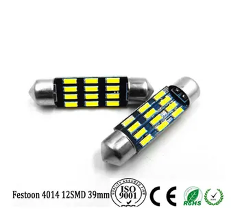 

50X brand new dome Festoon LED 4014 chips 39mm 12SMD roof bulb 12v C5W mirror lamp License Plate light parts wholesale price