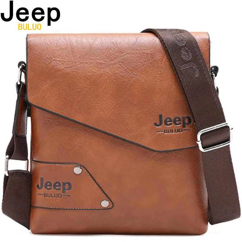 Мужская кожаная сумка Jeep брендовые сумки через плечо для мужчин коровья кожа