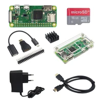 Raspberry Pi Zero W kit + Acrylic Case + Heat Sink + OTG Cable + Mini HDMI Adapter + SD Card + 2A Power Adapter + HDMI Cable