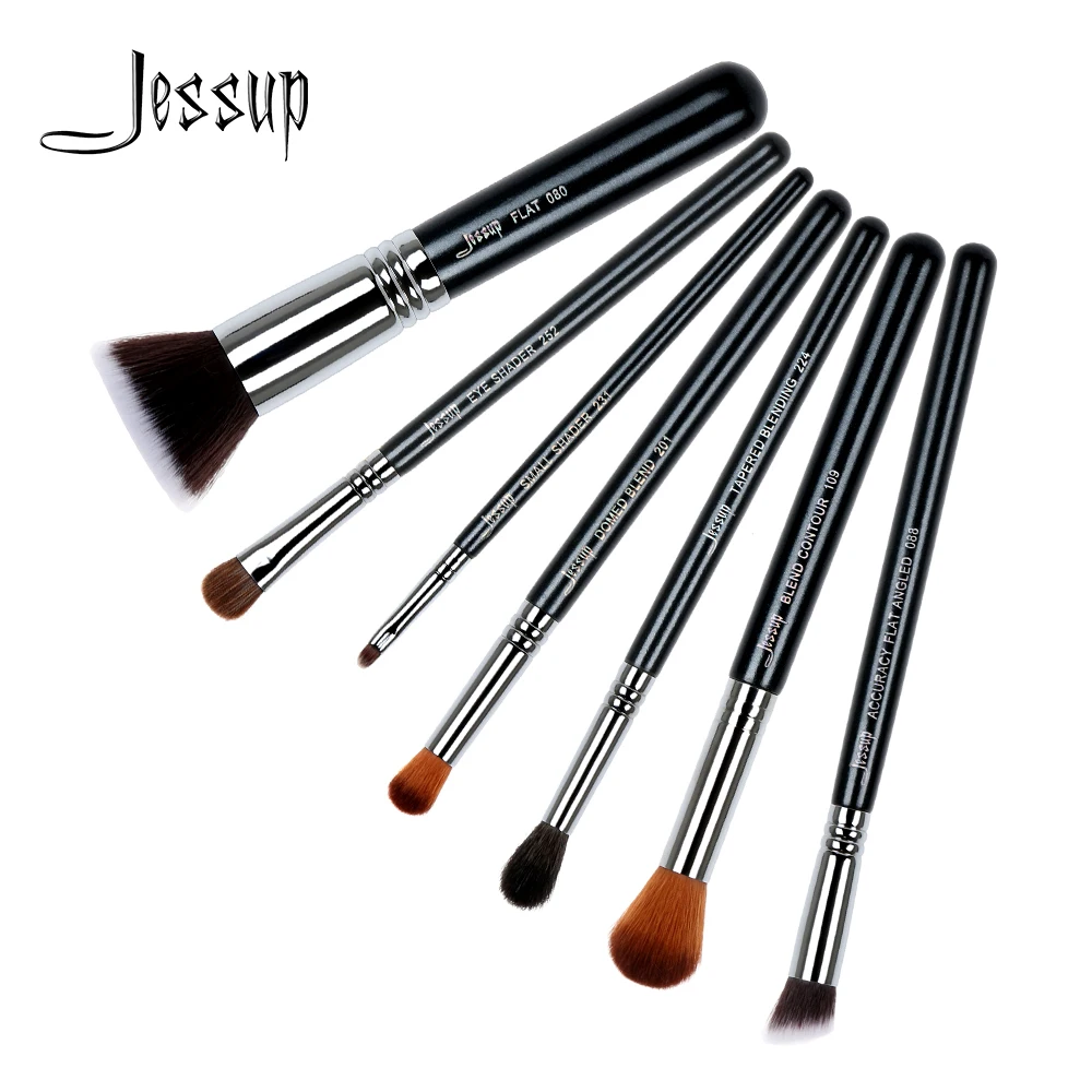 

Jessup brushes 7pcs Makeup Brushes Set Kabuki Foundation Blend Contour Shader Eyeliner Powder Makeup Brushes Kit Tools T119