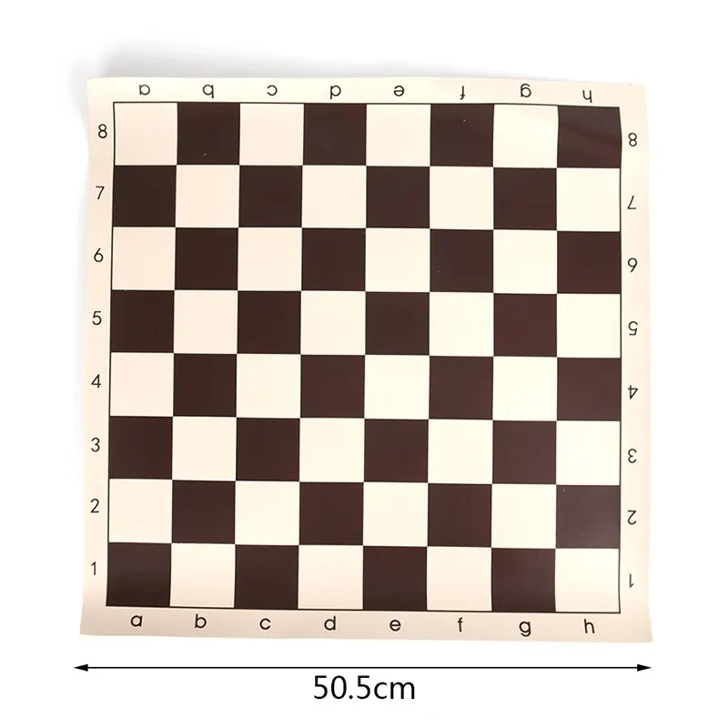 Из искусственной кожи турнирные шахматы доска для детских обучающих игр 34,5 см 42 см 50,5 см коричневая и белая доска для шахмат - Цвет: L
