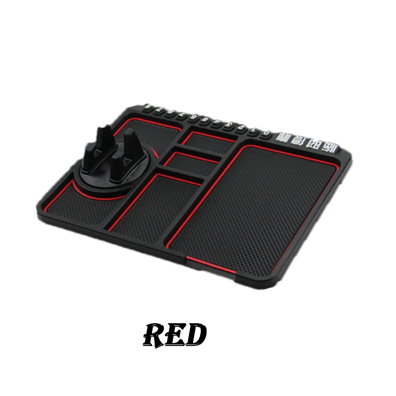 Многофункциональный автомобильный парковочный держатель для карт Телефона Противоскользящий коврик для Subaru Forester Impreza Kia Ceed Citroen C4 C3 C5 для Fiat и BMW E70 - Название цвета: red
