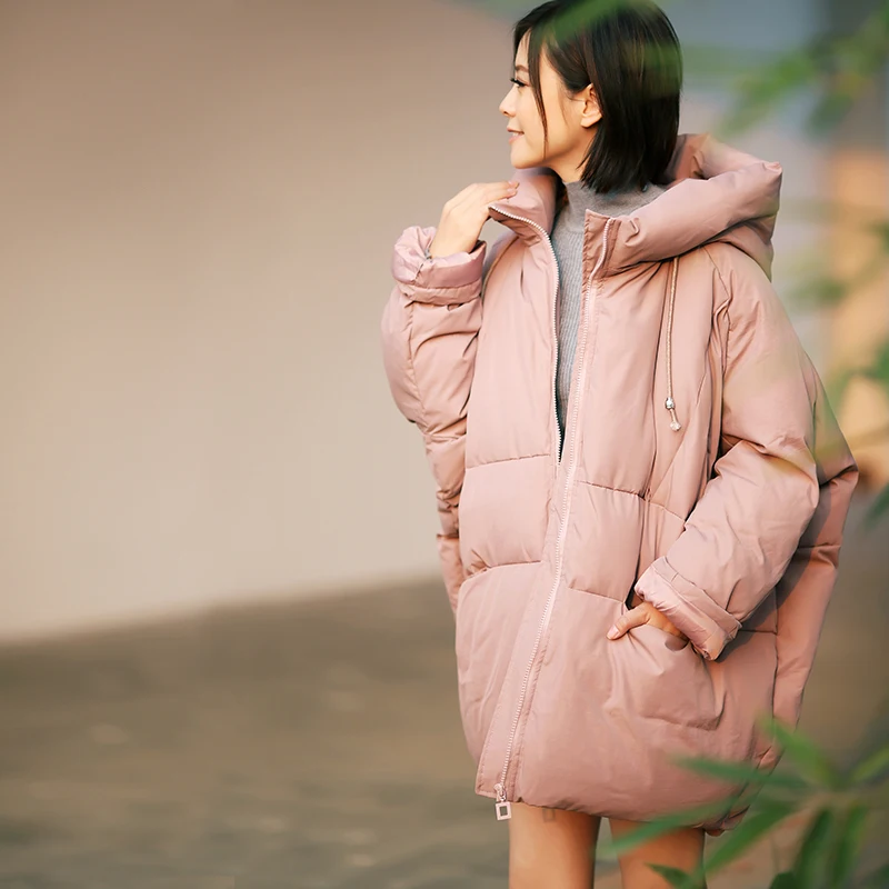 

W9982 Literary large size Korean version of the cocoon thickening in a long warm cotton