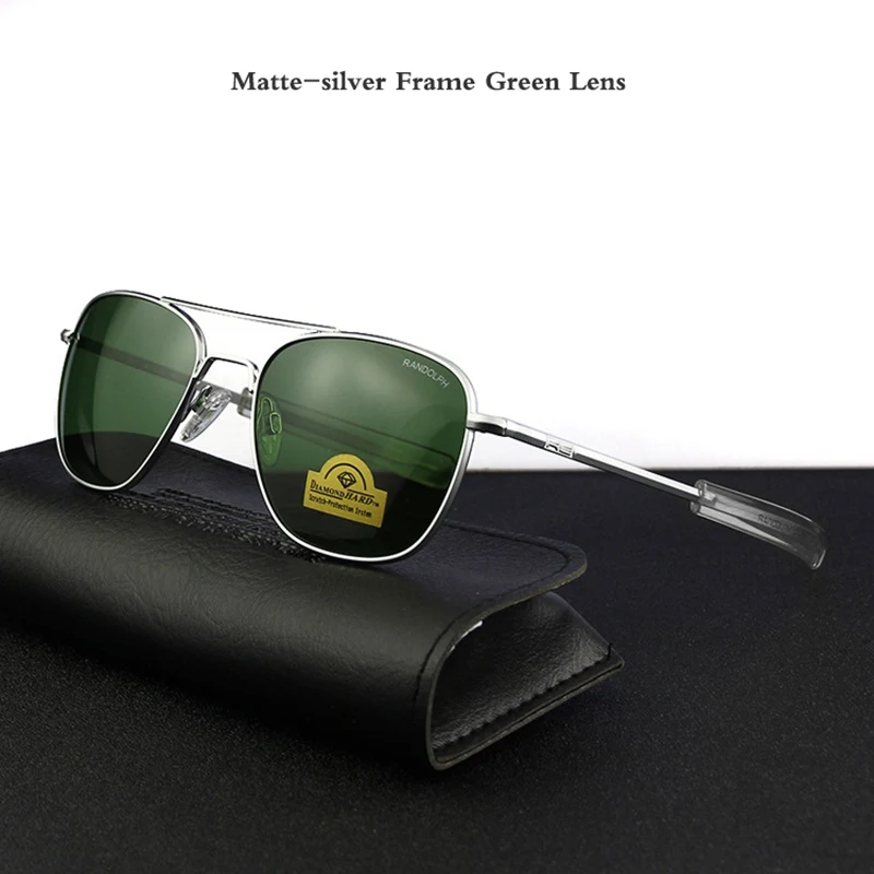 Matte-silver Frame Green Lens