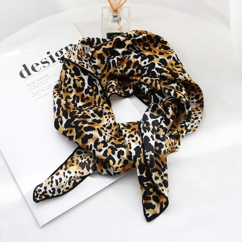 Sexy Leopard Print Square Scarf Women Multifunction Bandana Luxury