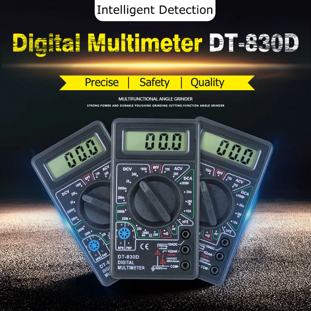 DC AC lcd цифровой мультиметр с зуммером напряжения Амперметр тестовый зонд аксессуары в новом стиле