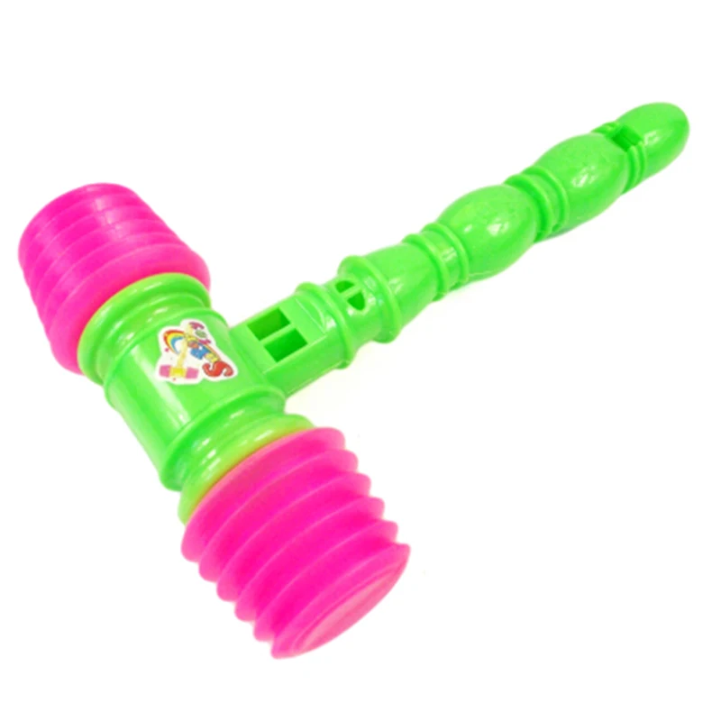 25 см пластиковая прочная ручка, молоток, игрушка, Веселый шумодав, детский встроенный свисток, для малышей, детей, пластиковая шумная свистка, игрушка