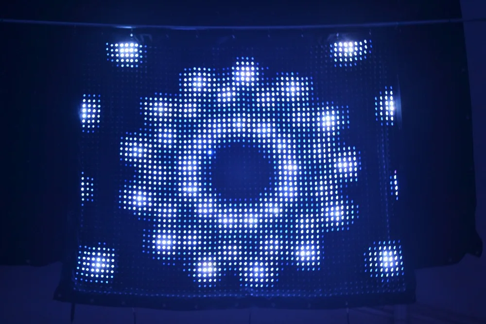 2015 new Free shipping P3 1x3m Full Colour DJ LED Video Curtain Star Cloth Matrix Backdrop PC with software | Лампы и освещение