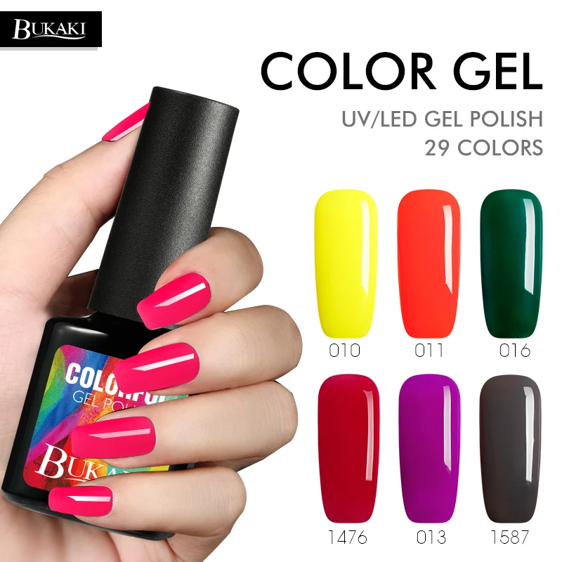 

BUKAKI French Acrylic Nude Color Gel Nail Polish Long-lasting Soak Off Uv Gel Glitter Lucky Gel Nail Lacquer Beauty Nail Art