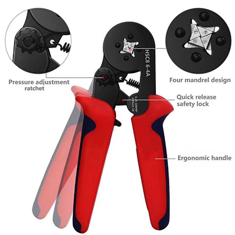 Кук обжимные плоскогубцы мини электрические трубчатые клеммы HSC8 6-4A HSC8 6-6 мм Мультитул Регулируемый обжимной пресс плоскогубцы ручные инструменты