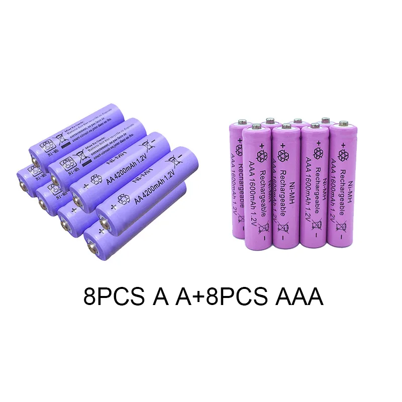 

AA 4200mAh+AAA 1600mAh Rechargeable aa aaa 5/7# battery 1.2V NI-MH Batteries Capacity cameras toys Recycling batteria battery