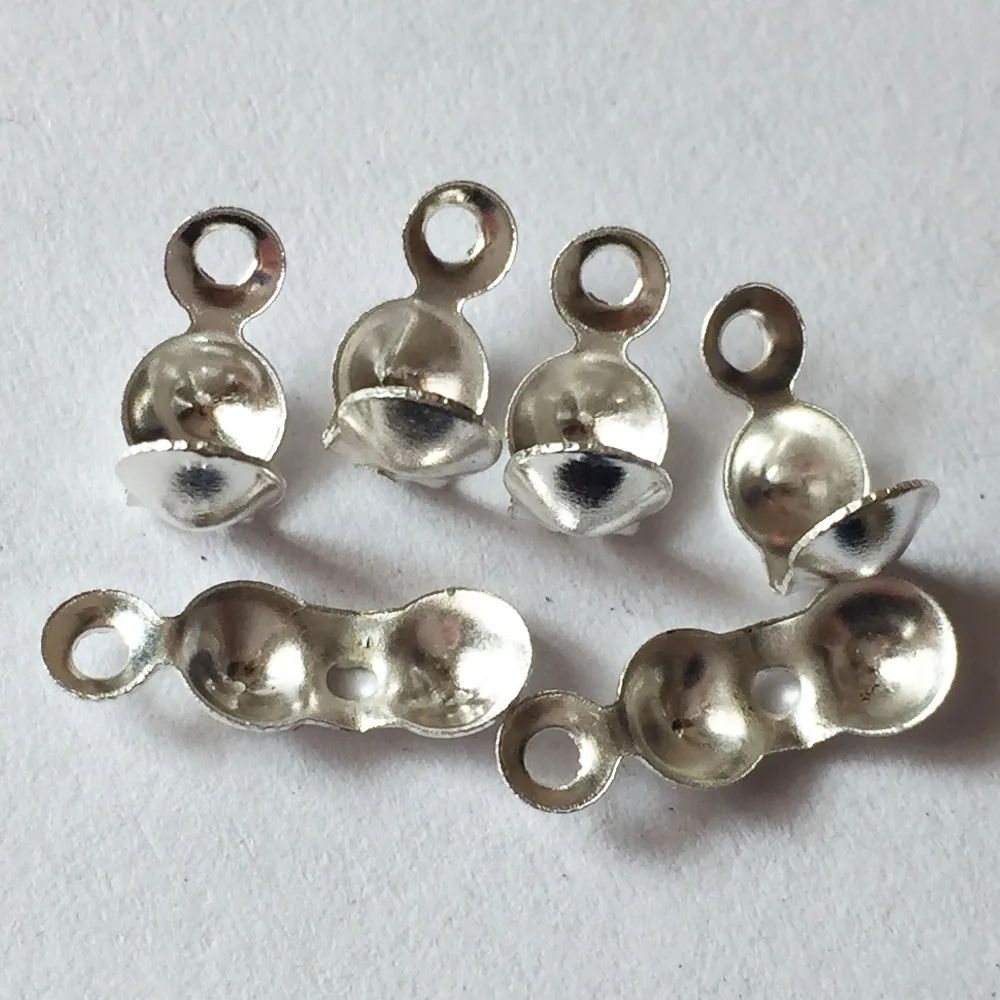 600pcs/lot Silver Plated Jewelry Findings & Components Crimp & End