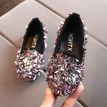 

Girls Flat Shoes Girl Princess Sneakers Baby Single Shoes Kids Toddlers Sequins Casual Shoes Size 21-36