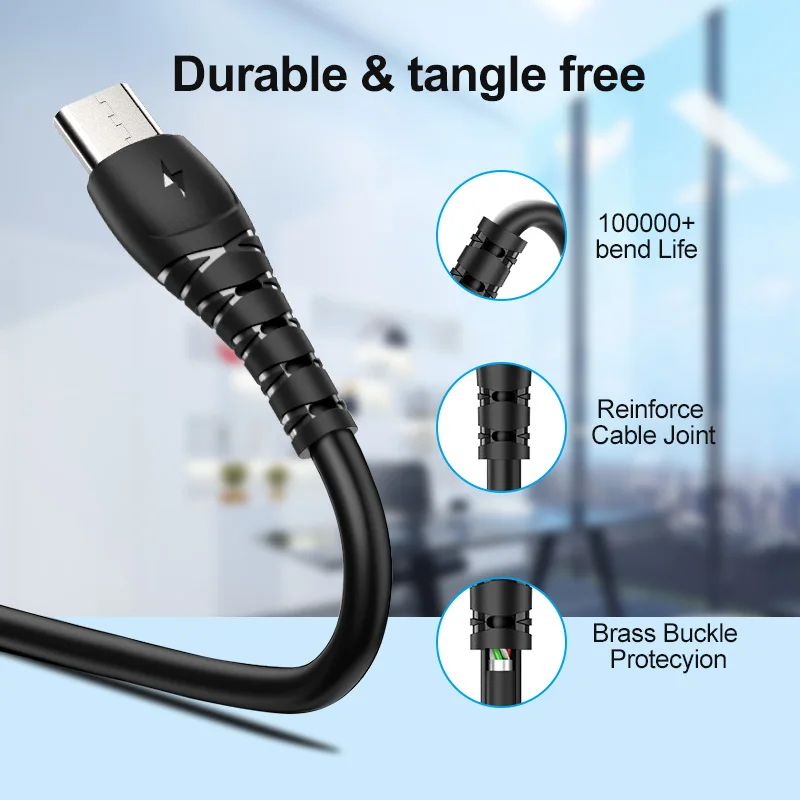 Marjay 2.4A Micro USB Cable 3M 2m Fast Charging Charger Cable For Samsung S7 Xiaomi Redmi Note 5 7 Pro Tablet Mobile Phone Cord