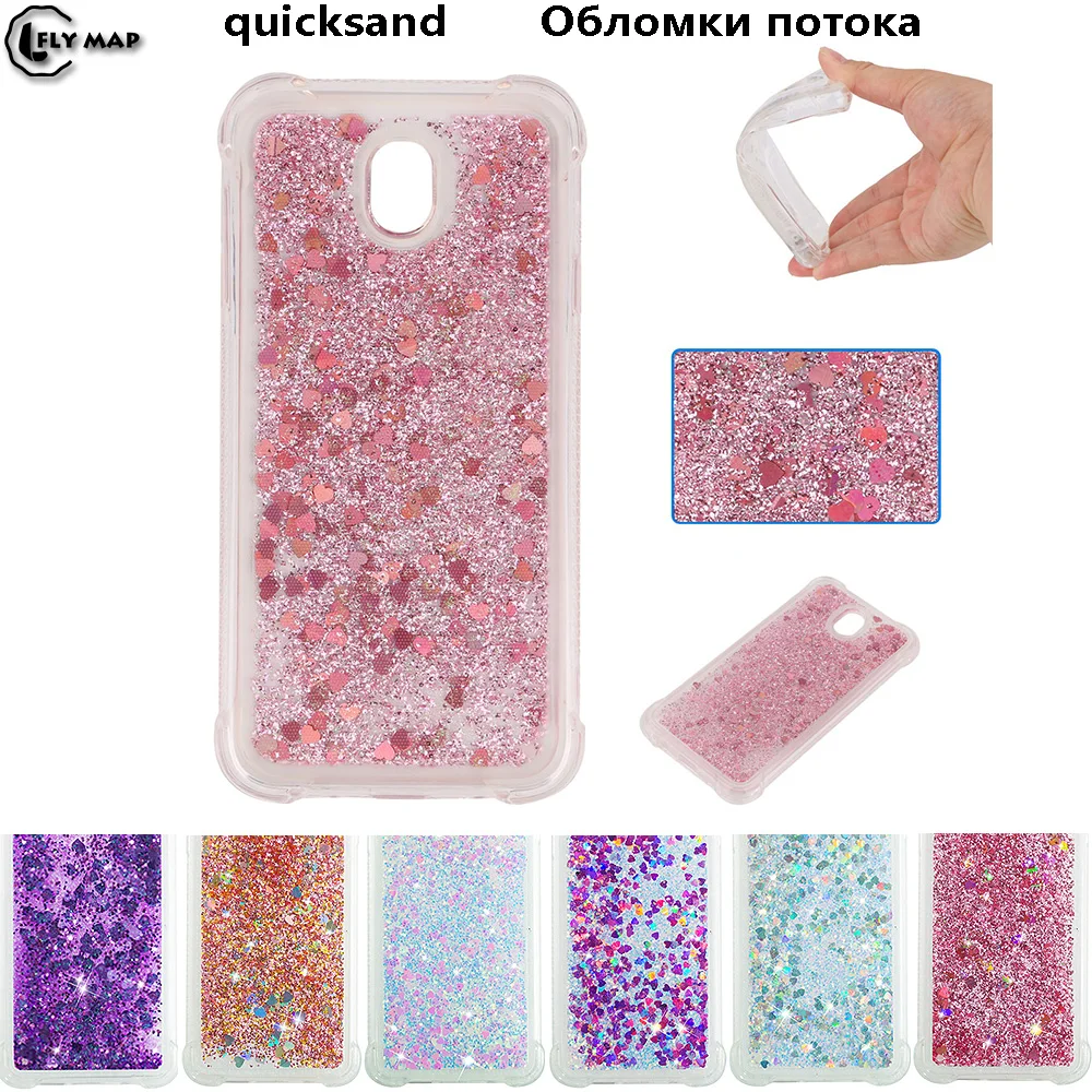Glitter Stars Case for Samsung Galaxy J7 J 7 2017 J730 J730FM SM-J730G SM-J730F SM-J730FM Liquid Quicksand Soft TPU Back Cover |
