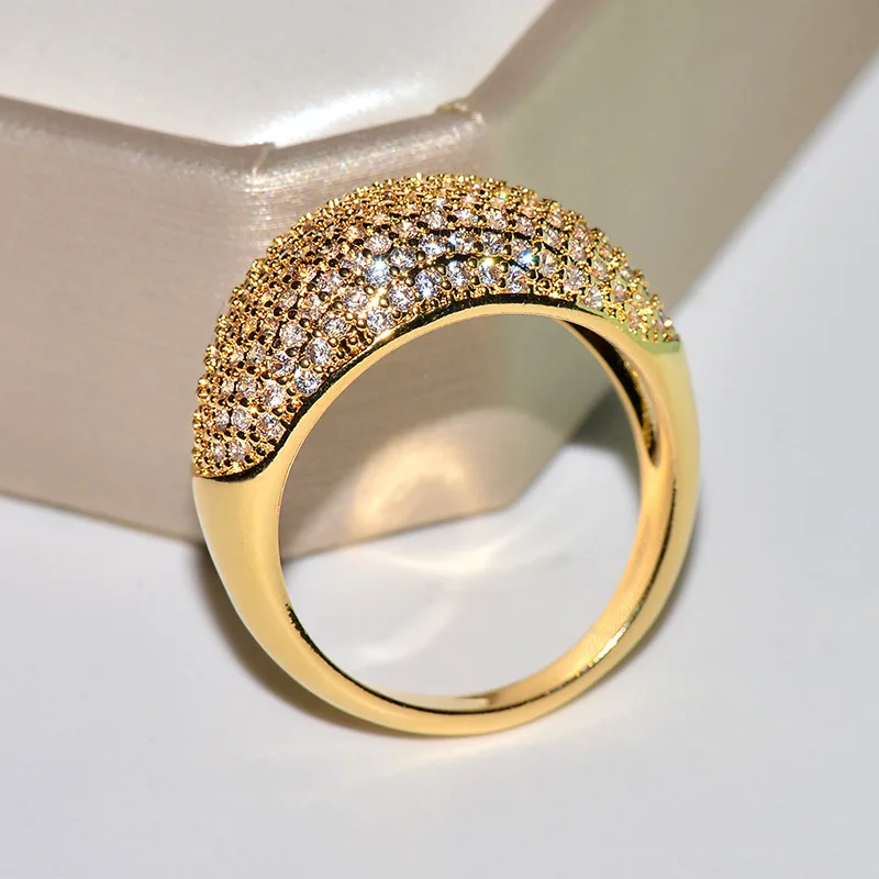 Высокое качество, розовое золото, 925 пробы, серебро, большие CZ кольца, шикарные кольца для женщин, свадебные, Обручальные, модные ювелирные изделия