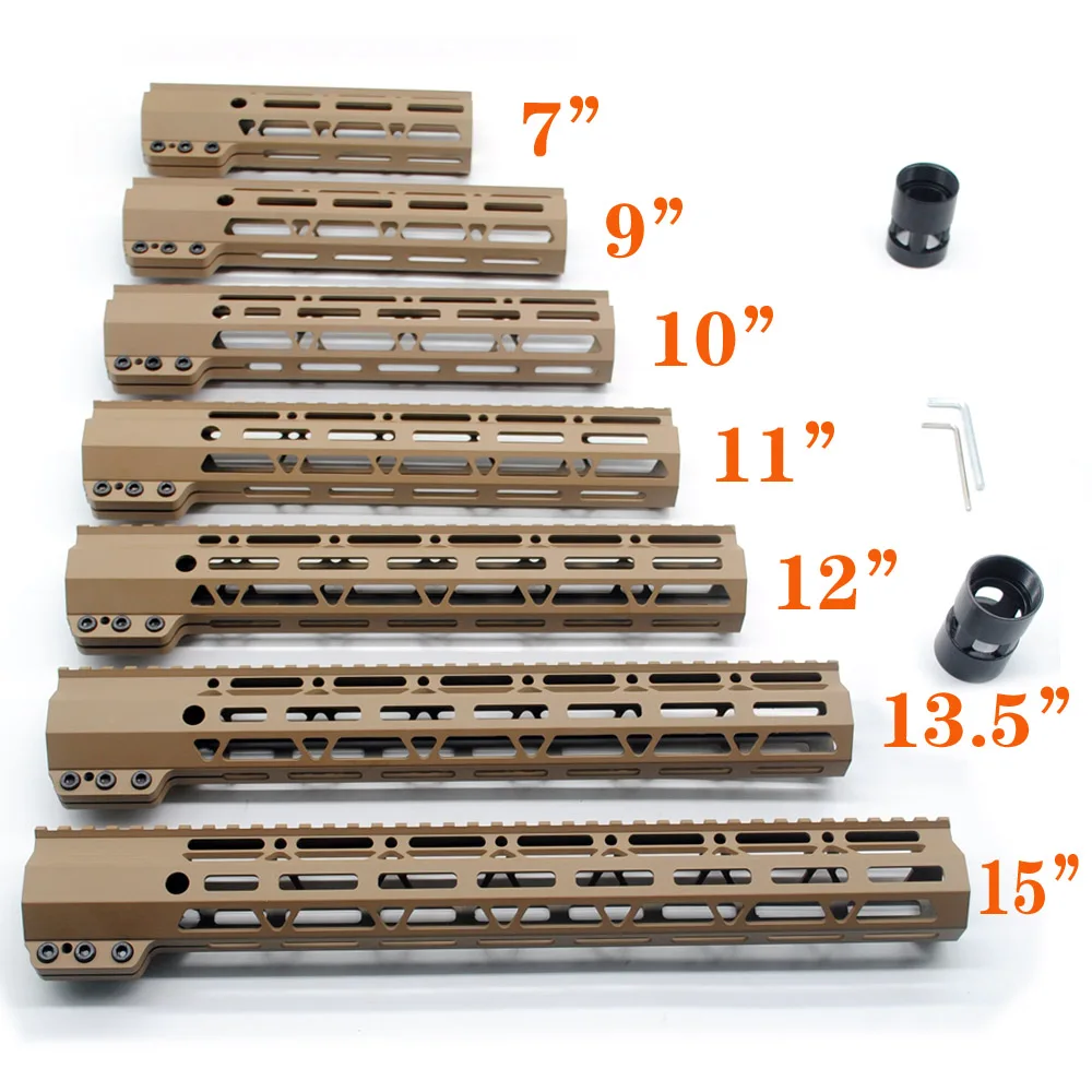 TriRock Tan 7 ''9'' 10 ''11'' 12 ''13,5'' 15 ''дюймовый M-lok зажимной стиль Handguard Rail поплавковая система крепления