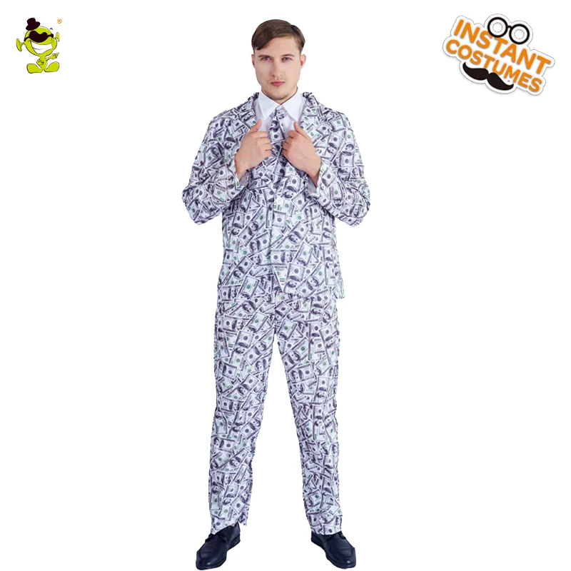 

New Arrival Men's Dollar Suits Costume Masquerade Gentleman Style Fancy Dress For Men Slim Printed Luxury Suits For Male