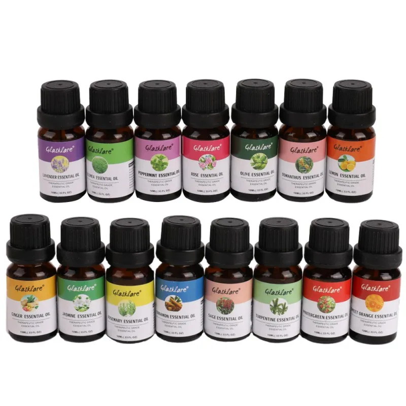 

10ml Pure Essential Oils For Aromatherapy Diffusers Essential Oils Organic Body Relieve Stress Oil Skin Care Help Sleep