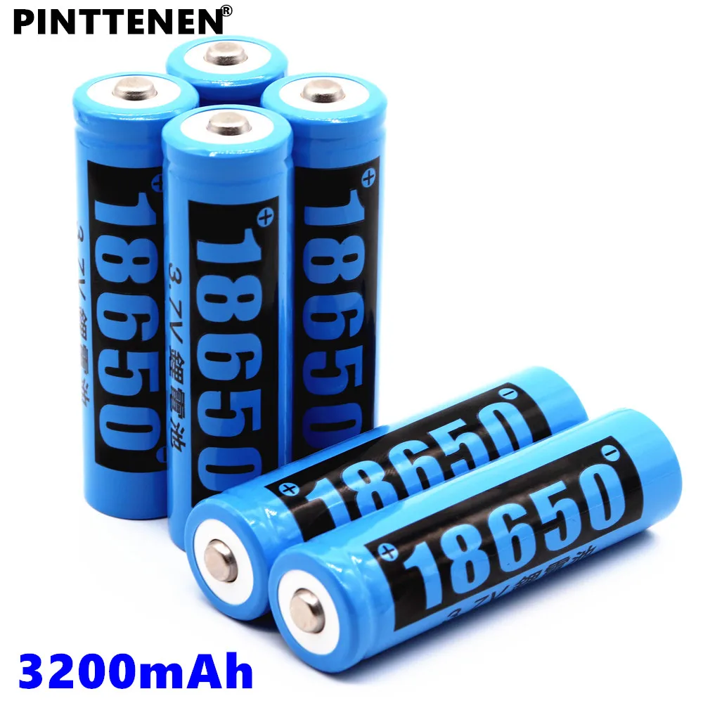 

PINTTENEN large capacity 18650 battery rechargeable lithium battery 3.7V 3200mAh flashlight toy remote control car gift battery