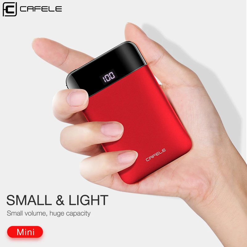 CAFELE Mini Power Bank Dual USB LED Display Portable External Battery Charger Powerbank For iphone X 8 samsung S9 huawei xiaomi